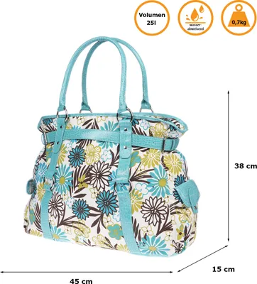 Produktbild von Große Damen Tasche XXL Schultertasche Umhängetasche Crossover Bag Leder Optik Handtasche  Blau