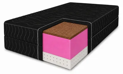 Produktbild von Latexmatratze Tango 90x200 cm, Kokos-Matratze, Höhe ca. 20 cm, Härtegrad H3/H4, Farbe: Schwarz, inkl. Bezug