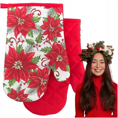 Produktbild von Euromat Weihnachtliche Küchenhandschuhe mit Magnet Sternen