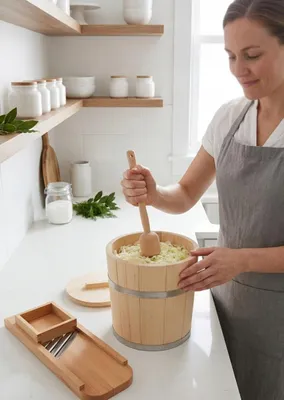 Image de Woodcarver Pilon à choucroute en bois de hêtre 32cm