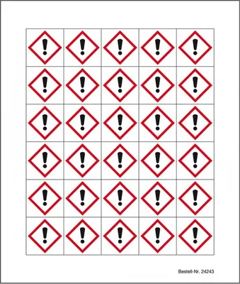 Produktbild von Dreifke® Aufkleber I Minisymbol GHS 07 Gesundheitsgefährdend, Folie, selbstkl...