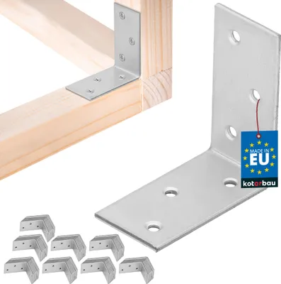 Obrázek produktu pro KOTARBAU® 100 ks. Úhelníková spojka 50 x 50 x 25 mm pozinkovaná ocel stříbrná těžký úhelníková spojka nosníku nábytek úhelníková spojka dřevo úhelníková spojka police úhelníková spojka kovová stabilní odolná ocelová úhelníková spojka