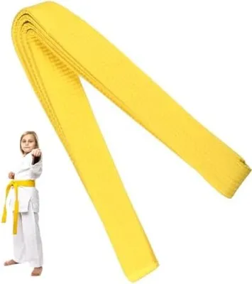 Image de ASKSA 180cm ceinture de judo ceinture de karaté ceinture d'arts martiaux karaté judo coton ceinture de taekwondo ceinture professionnelle de karaté aïkido (jaune)