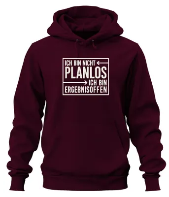 Produktbild von Ich bin nicht planlos Ergebnisoffen lustiger Spruch Hoodie Kapuzenpullover, Burgundy, M