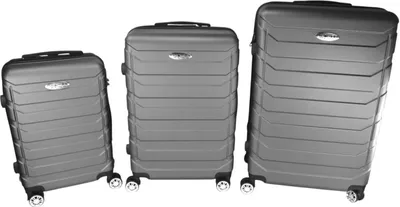 Produktbild von Hartschalenkoffer Set 3tlg Kunststoff Reisekoffer Trolley m. Rollen 360° drehbar, Farbe:anthrazit