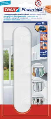 Produktbild von TESA 58094, Drinnen, Universalhaken, Weiß, Klebestreifen, Glas, Fliesen & Metall, 1 Stück(e)