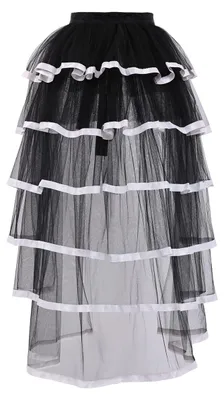 Produktbild von Steampunk-Kostüm für Damen: Rüschen-Sari, Tüll-Rock, Unterrock – Halloween, Cosplay