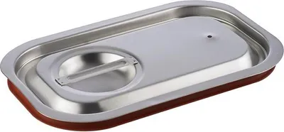 Produktbild von APS 80026 GN 1/4 Transport-Steck-Deckel, Edlestahl mit Silikondichtung für schwappsicheren Transport, 26,5 x 16,2 cm