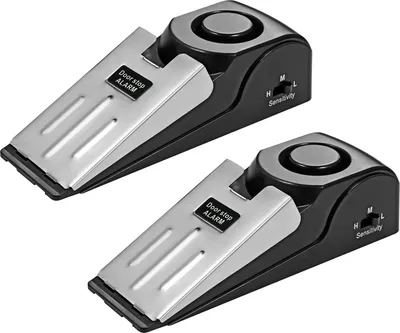 Produktbild von Türstopper mit Alarm - rutschfester Gummi - 120 dB - 2 Verpackungen