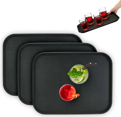 Image de ensemble de 3 plateaux de service 46 x 35 cm