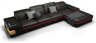 Zdjęcie produktu dla Sofa narożna, sofa, kanapa, sofa skórzana, designerskie meble, zestaw wypoczynkowy, skórzana sofa, dostępna od ręki