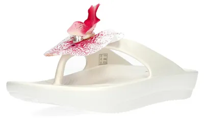 Produktbild von Laura Vita Damen Pantolette Zehentrenner Blüte Orchidee NUON 06, Größe:36 EU, Farbe:Weiß