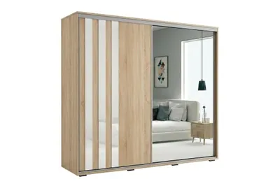 Zdjęcie produktu dla Szafa A8 sonoma, przesuwna z lustrem - 100 x 62 x 215 cm