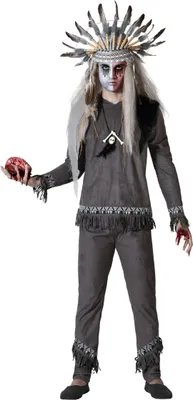 Obrázek produktu pro Kostým šamanského náčelníka pro muže Halloween šedý