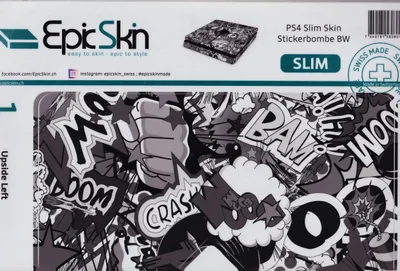 Produktbild von PS4 Slim Skin - Design Aufkleber Stickerbombe BW
