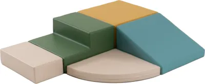 Produktbild von IGLU SET 6 Corner Climber - Pastell-Türkis/Grün/Honigfarben - Bunte Schaumstoff-Klettermodule/Bausteine für Kinder