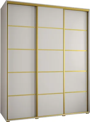Produktbild von MEBLE KRYSPOL Davos 4 Schrank, drei Türen - 235,2x200x60 cm - Weiß Weiß Gold