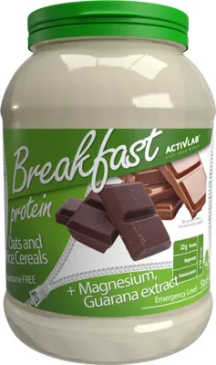 Obrázok produktu pre Activlab Protein Breakfast 1000g, vysoký obsah bielkovín, ovsené a ryžové vločky, guarana a horčík - čokoláda