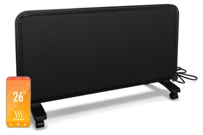 Image de Chauffage infrarouge sur pied, 2000 W - Noir - Pour salle de bain, salon, terrasse - Électrique