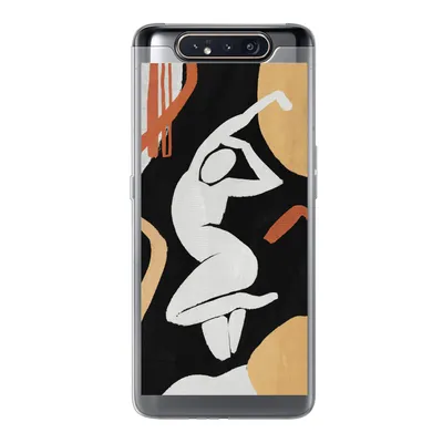Produktbild von MuchoWow® Handyhülle Schutzhülle Hülle für Samsung Galaxy A80 Frau - Silhouette - Grau Silikon Softcase Handy Hülle - Schutzdeckel