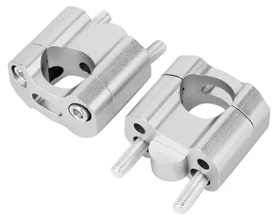 Obrázok produktu pre Pár 22 mm/28 mm 1/8 palca 7/8 palca Upínacie svorky na riadidlá motocyklov Adaptér na zvýšenie CNC hliníková zliatina Striebro