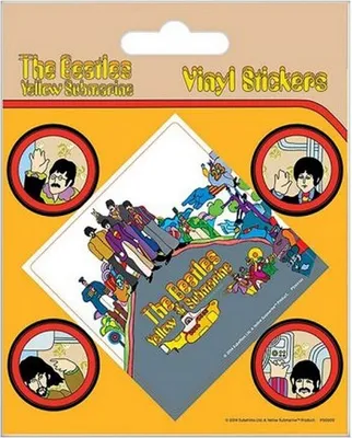 Produktbild von The Beatles - Aufkleber "Yellow Submarine", Vinyl 5er-Pack BS3287 (Einheitsgröße) (Bunt)