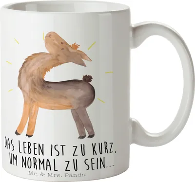 Produktbild von Mr. & Mrs. Panda Tasse Lama Stolz - Weiß - Geschenk, Familie, Teetasse, Beste Freundin, Family, Anders, cappuccinotasse, Kaffeebecher, Kaffeetasse, Becher