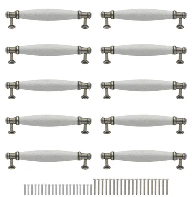Zuggriffe 128 mm Lochabstand, antiker Stil, 10 Stück