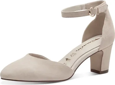 Immagine prodotto di Tamaris Décolleté da donna in pelle con cinturino alla caviglia e tacco largo 1-22401-42, taglia: 36 EU, colore: beige