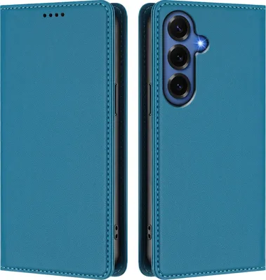 Image de Etui en cuir pour Samsung Galaxy S26+, étui magnétique en cuirPolyuréthaneavec support Lake blue