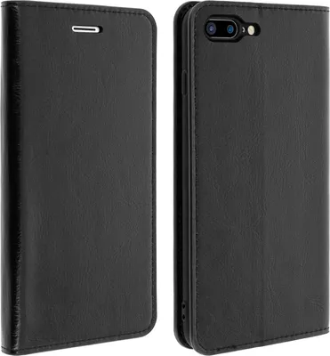 Produktbild von Avizar, Klappetui mit Standfunktion im Brieftaschenstil für Apple iPhone 7 Plus / 8 Plus, Schwarz