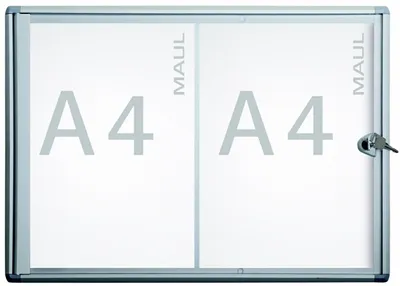 Immagine prodotto di Vetrina MAULextraslim formato orizzontale 2 x A4 alluminio 3,1 x 49 x 35,1 cm argento