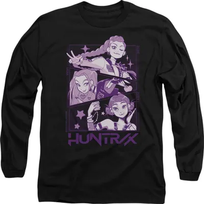 Produktbild von K-Pop Demon Hunters - T-Shirt für Herren/Damen Uni, Langärmlig TV20414 (XL) (Schwarz)