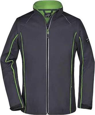 Produktbild von James+Nicholson JN1121 | Damen Zip-Off Softshell Jacket - Farbe: Iron Grey/Green - Größe: M