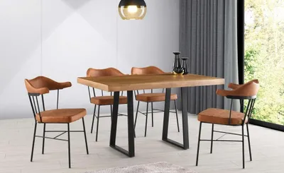 Immagine prodotto di Mobili per la sala da pranzo Set da pranzo Zona pranzo Tavolo da pranzo Sedie 7 pezzi Tavolo marrone