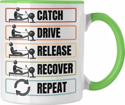 Produktbild von Trendation - Rudern Tasse Geschenk Catch Drive Release Recover Repeat Geschenkidee Ruderer (Grün)