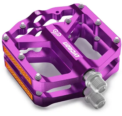 Obrázek produktu pro CNC hliníkové pedály pro kolo, 3 ložiska, protiskluzové, rozměr 9/16", barva fialová