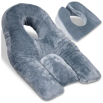 Produktbild von Großes graues Entspannungskissen mit verstellbarem Luftspalt für optimale Luftzirkulation und ergonomische Stütze modern minimalistisch im Schlafzimme