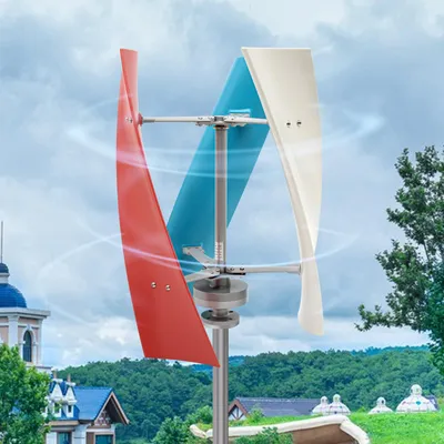 Obrázek produktu pro 3 spirálové lopatky větrné turbíny Generátor větrných turbín 50W Helix Vertikální osa Větrná energie s regulátorem nabíjení Větrný generátor 12/24V