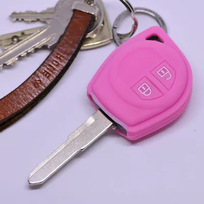 Produktbild von Auto Schlüssel Silikon Schutz Hülle Rosa kompatibel mit Suzuki Swift SX4 Vitara JIMNY 2 Tasten Funk Fernbedienung