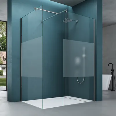 Produktbild von Mai & Mai Walk-In Duschwand mit 2 festen Seitenelementen 8mm ESG-Sicherheitsglas in Klarglas & NANO-Versiegelung 120x90 cm Bremen01ms-T