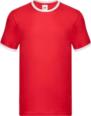 Immagine prodotto di Maglietta da uomo Fruit of the Loom 61-168-0 | Ringer - Colore: Rosso/Bianco - Taglia: S
