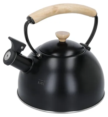 Imagen del producto de Hervidor de agua con silbato, 1,6 litros, acero inoxidable, madera, color - La Cafetière