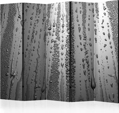 Produktbild von Akusticher Raumteiler Wassertropfen Foto Paravent 225x172 cm beidseitig auf Vlies-Leinwand bedruckt Akustikschaum Trennwand Spanische Wand Sichtschutz Home Office Architektur f-A-0276-z-c