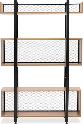 Produktbild von Möbilia Regal | 3 offene Fächer | Böden MDF, Gestell Metall | B 120 x T 30 x H 180 cm | natur-schwarz | 12020095 | Serie REGAL