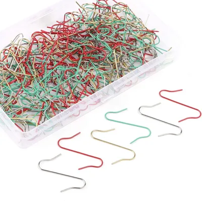 Produktbild von 200 Stück Weihnachtsschmuckhaken, Weihnachtsbaumaufhängerhaken, S-Haken, Aufhängehaken für Weihnachtsbaum, Weihnachtskugeln, Partydekorationen (4 Farben)