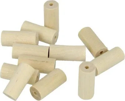 Produktbild von 25 Holzperlen Zylinder 20 x 8.6 mm