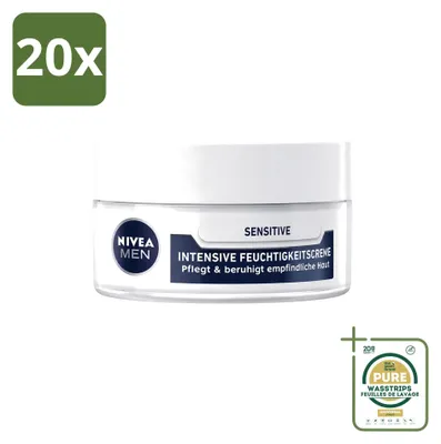 Produktbild von 20 x Nivea Men Sensitive Intensive Gesichtscreme - 50 ml - Vorratspackung - 20 Stücke