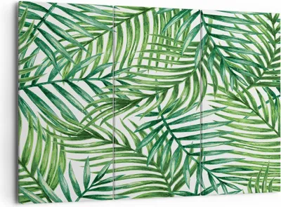 Produktbild von Bild auf Leinwand - Leinwandbild - Palme Blatt grün - 165x110cm - Wand Bild - Wanddeko - Leinwanddruck - Bilder - Kunstdruck - Wanddekoration - Leinwand bilder - Wandkunst - CE165x110-3777