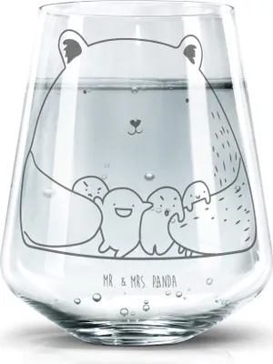 Produktbild von Mr. & Mrs. Panda Trinkgefäß Bär Gefühl - Transparent - Geschenk, Limonadenglas, Durchgedreht, Becherglas, Glas, Wahnsinn, Wasserglas, Verrückt, Trinkglas, Teddy